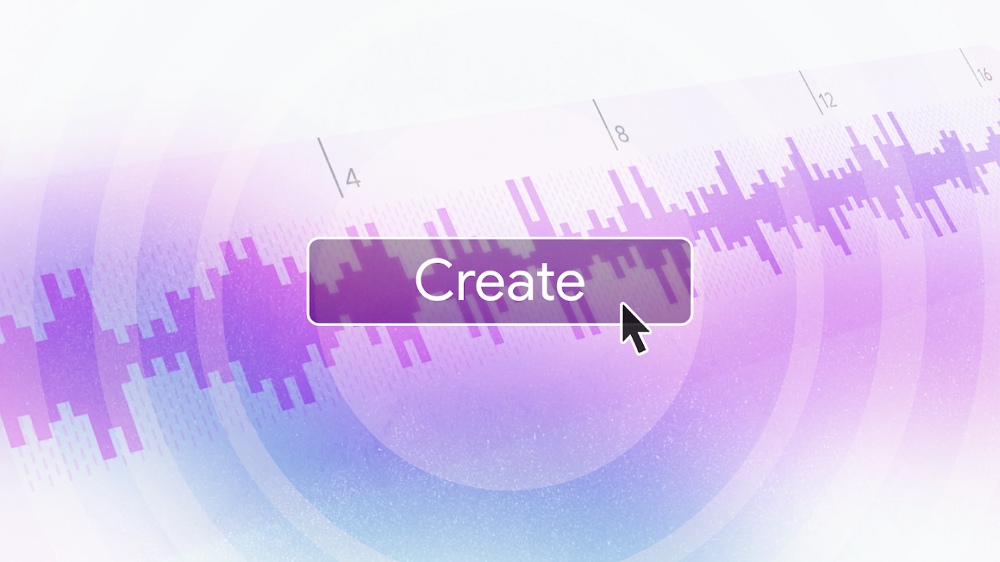 An image of Music AI Sandbox's timeline with a visible audio waveform. A cursor hovers over the 