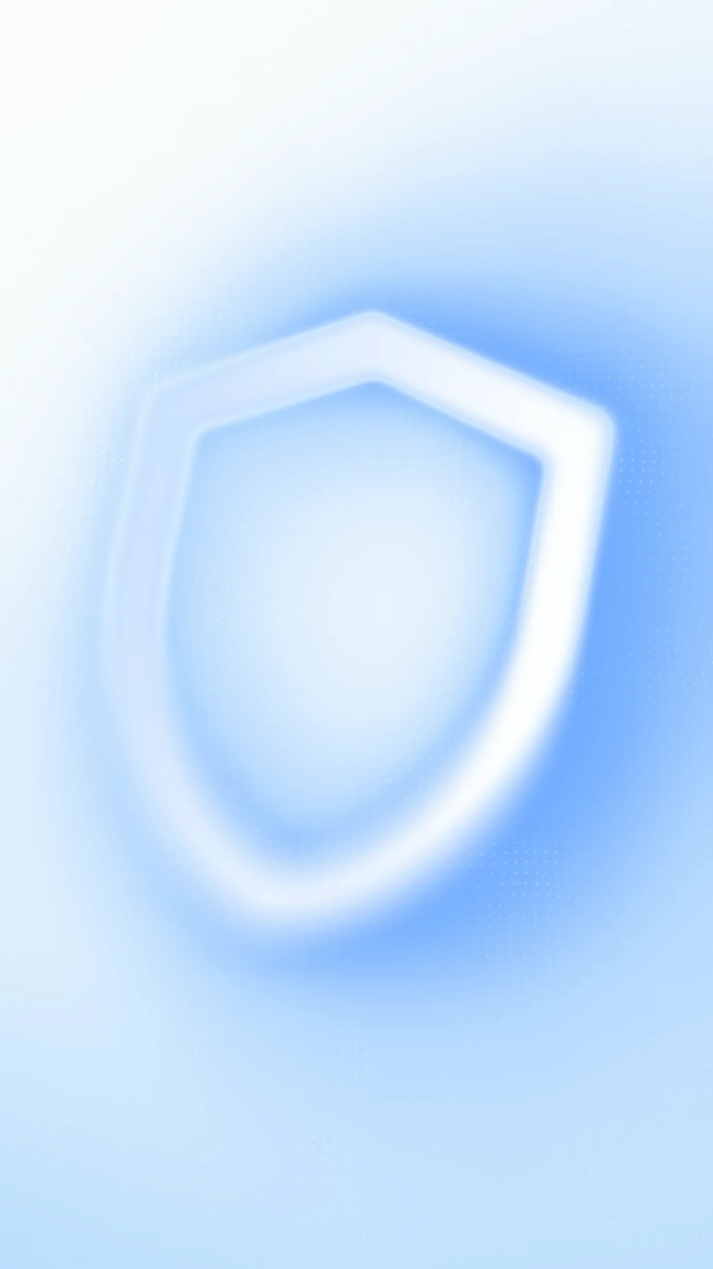 A glowing, soft-edged shield icon set against a light blue gradient background representing Gemini 3.5 Flash Cyber.