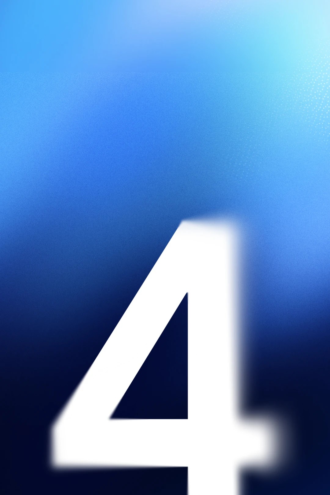 White number 4 with a soft glow on a blue gradient background.